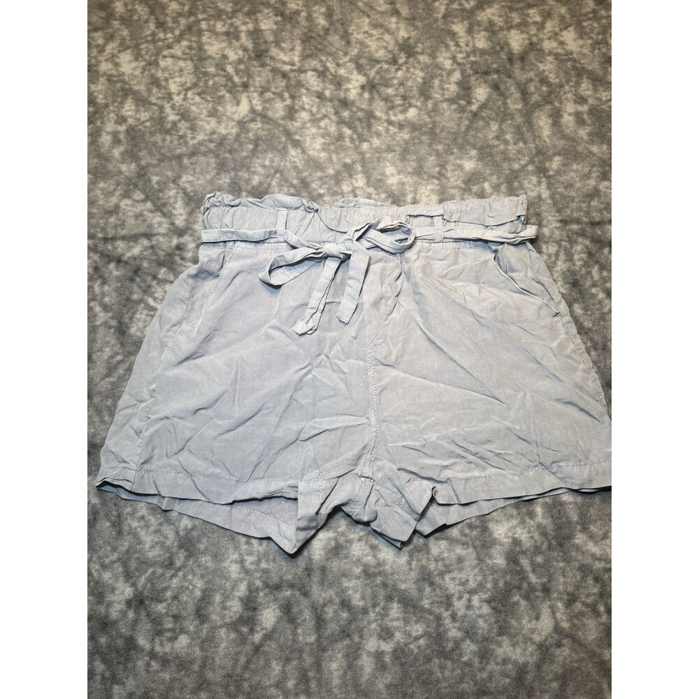 Thread + Supply Paperbag High Rise Tie Waist Shorts w/ Pockets Gray L Lyocell